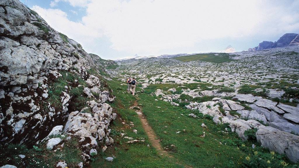 Auch in Gstaad kann man bei angenehmen Temperaturen wandern (Bild: keystone)