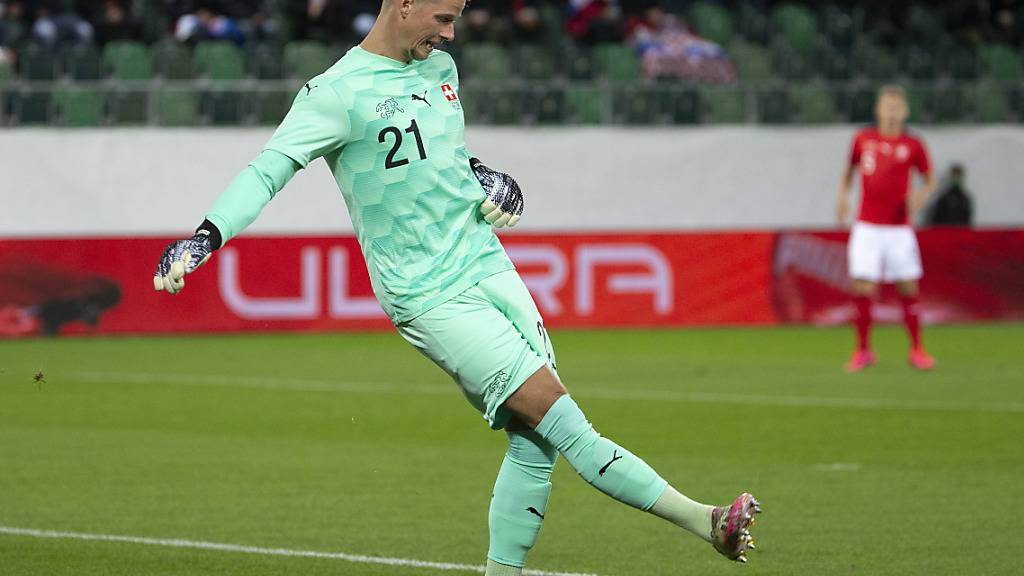 Jonas Omlin bei seinem Länderspiel-Debüt am Mittwoch in St. Gallen gegen Kroatien