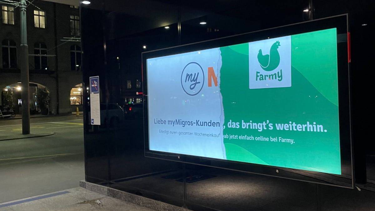 Farmy macht eine Werbekampagne mit der Schliessung von My Migros.
