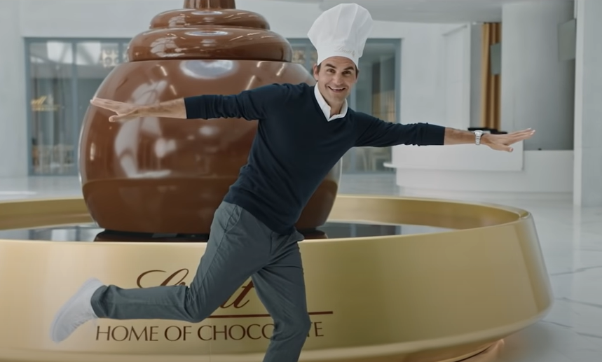 Roger Federer im Werbespot von Lindt
