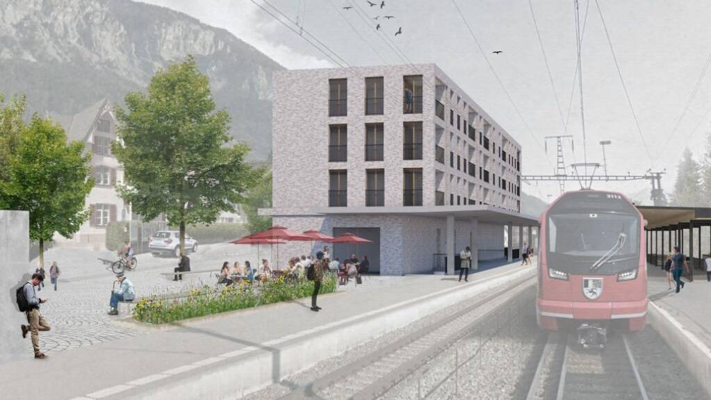 Fast 30 Millionen Franken investiert die Rhätische Bahn in einen neuen Bahnhof in Domat/Ems.