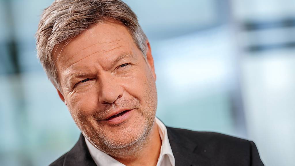 ARCHIV - Robert Habeck (Bündnis 90/Die Grünen), Bundesminister für Wirtschaft und Klimaschutz, spricht in einem Interview in der Sat.1-Sendung «:newstime spezial - Wo steht Deutschland?» mit dein Moderatoren. Foto: Kay Nietfeld/dpa