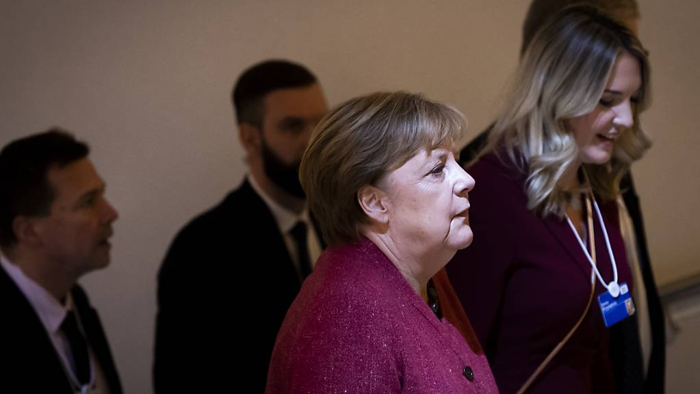 Angela Merkel kommt am diesjährigen WEF in Davos an.