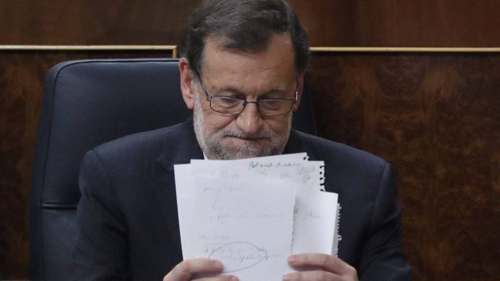 Mariano Rajoy am Donnerstag im Parlament in Madrid.
