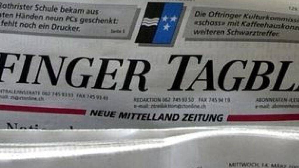 Das «Zofinger Tagblatt» vor 2002. Seither erscheint die Zeitung mit einem gemeinsamen Mantelteil als «Mittelland Zeitung». Nun baut die Herausgeberin ZT Medien bis zu rund 30 Prozent der Belegschaft ab. (Archivbild)