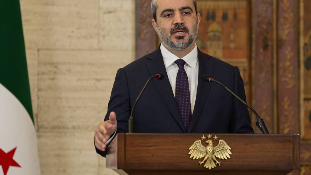 ARCHIV - Asaad al-Schaibani, Außenminister von Syrien, spricht während einer Pressekonferenz. Foto: Mohammed Al-Rifai/dpa