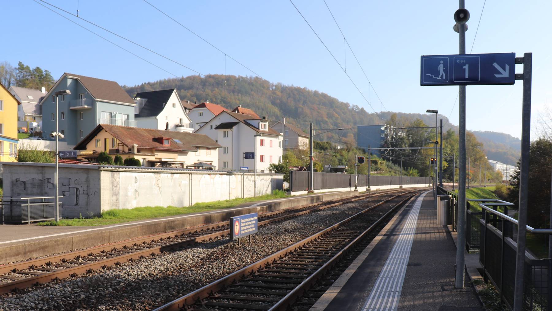 Bahnhof Schinznach-Bad, aufgenommen am 31. Oktober 2022. // Schinznach-Bad/Schinznach-Dorf/Schinznach