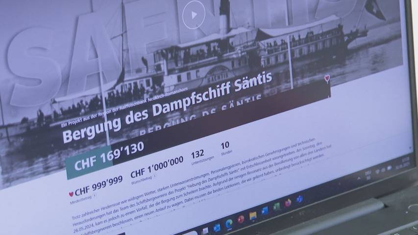 Gesunken: Crowdfunding für erneute Säntis-Bergung gescheitert