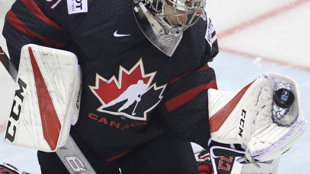 Die Kanadier stellen das jüngste Team an der WM - und Goalie Carter Hart (20) von den Philadelphia Flyers ist ihr jüngster Spieler