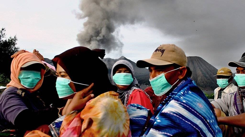 Vulkanausbruch in Indonesien.(Archiv) Indonesien hat 128 aktive Vulkane. Nach einer 300 Meter hohen Aschewolke über dem Soputan Vulkan auf der Insel Sulawesi wurde in Indonesien die zweithöchste Alarmstufe ausgerufen.