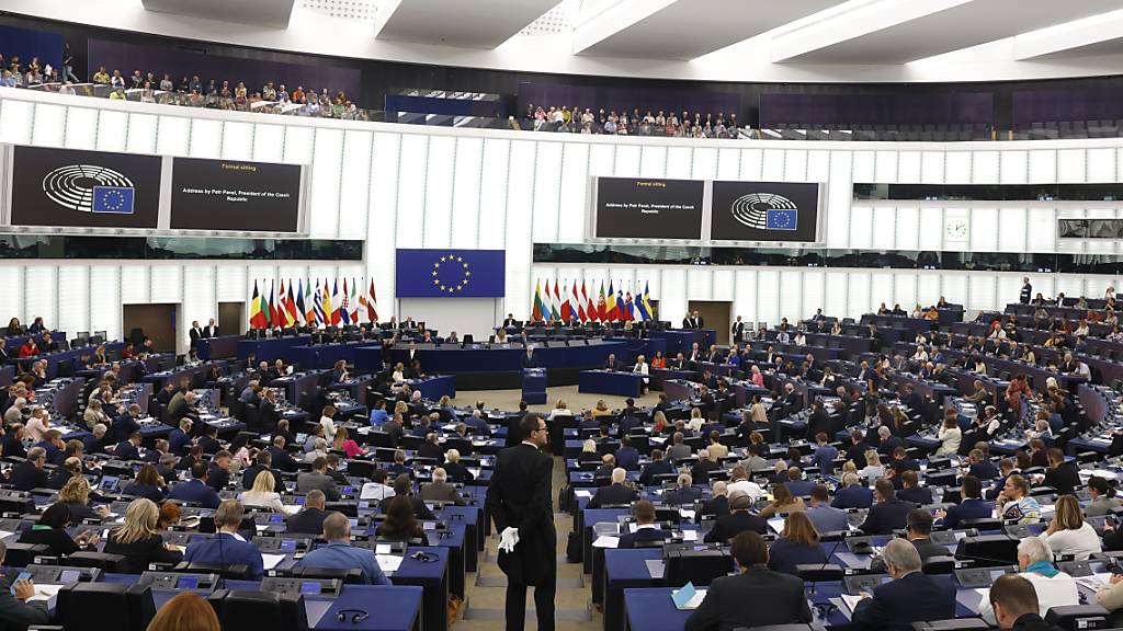 Mitglieder des Europäischen Parlaments bei der Aussprache über den Stand der aktuellen EU-Asylreform. Foto: Jean-Francois Badias/AP
