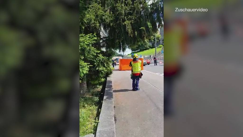 Mann springt vom Dach in der Stadt Luzern