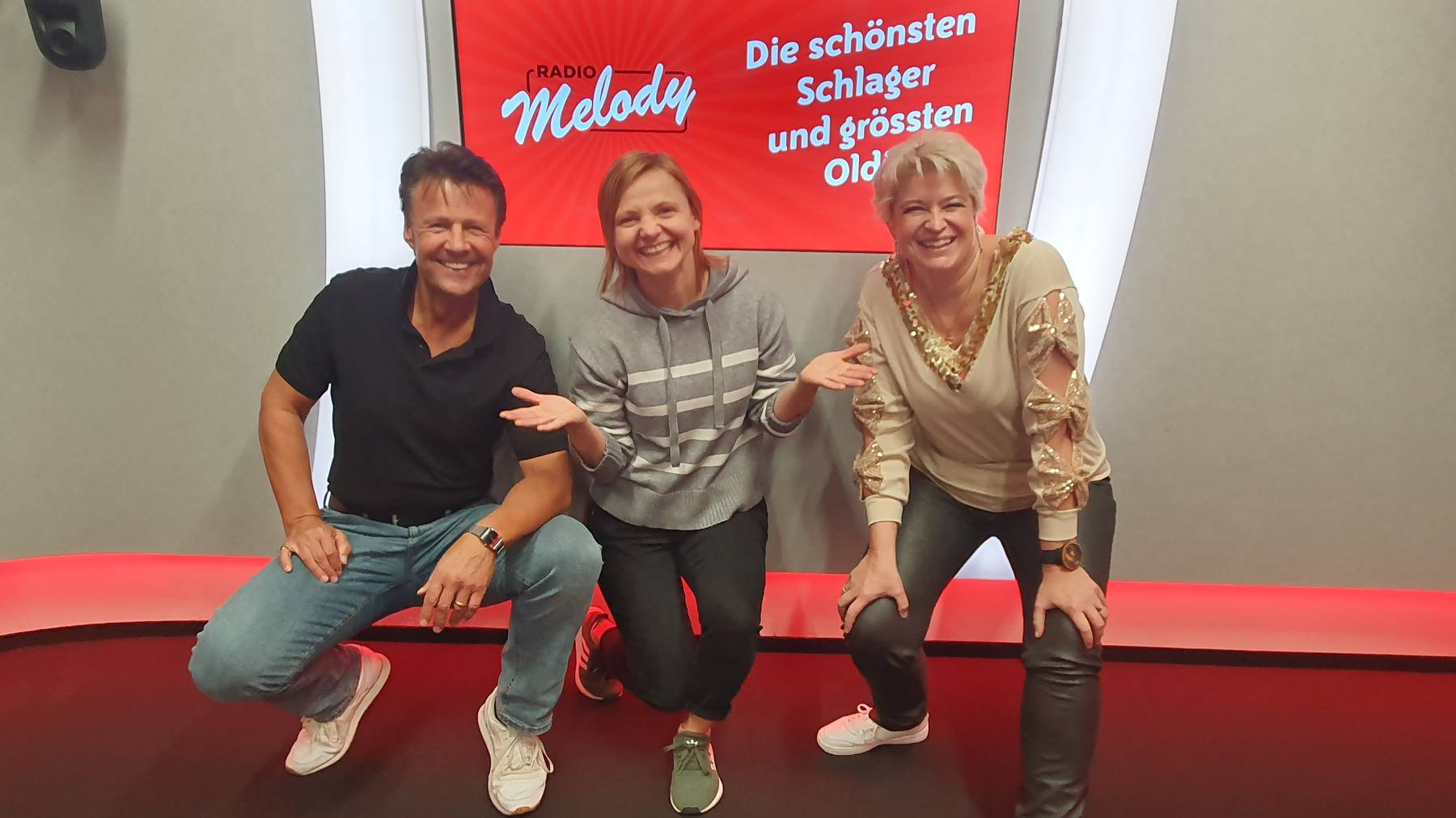 Mark Dean, Monique und Maria im Melody Studio