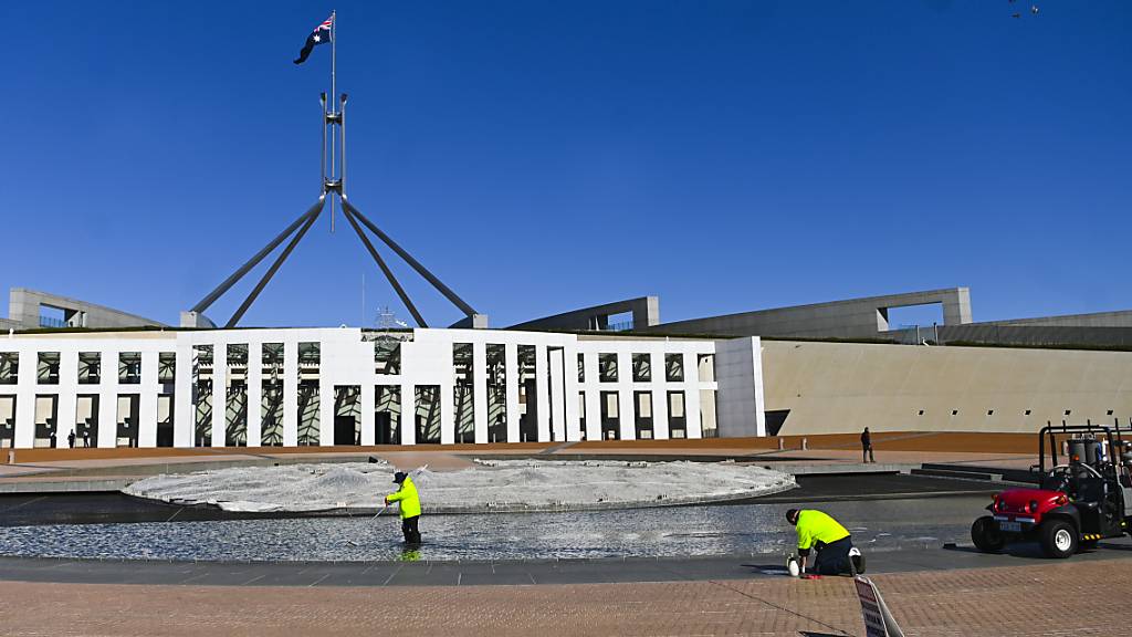 A general view of Parliament House in Canberra, Thursday, August 12, 2021. The Federal Parliament has been closed to the public and functioning with building access limited to essential business. (AAP Image/Lukas Coch) NO ARCHIVING