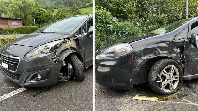 «Massive Streifkollision» auf der Brünigstrasse – beide Autos mit Totalschaden  