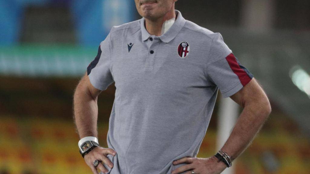 Der an Leukämie erkrankte Bologna-Trainer Sinisa Mihajlovic am letzten Sonntag im Auswärtsspiel gegen Hellas Verona