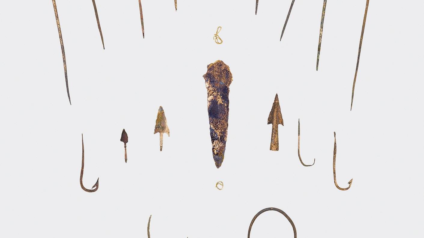 Bronzezeitliche Funde der Tauchgrabung 2020 im Thunersee. Einige davon sind in der Ausstellung «Archäologie aktuell» zu sehen.