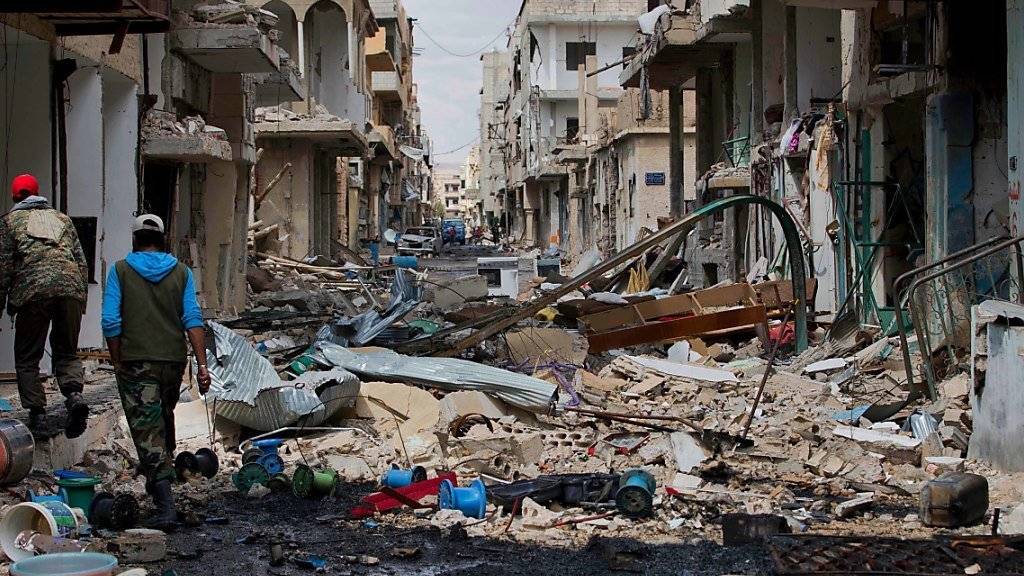 Komplizierte Aktion für das IKRK: Ausmass der Zerstörung in Syrien treibt Millionen Menschen in die Flucht. (Archivbild)