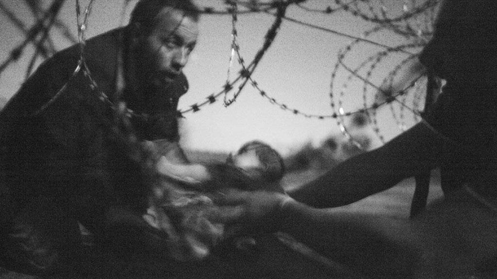 Das Bild von einem Flüchtling, der ein Kind durch einen Stacheldraht reicht, wird Welt-Presse-Foto des Jahres.