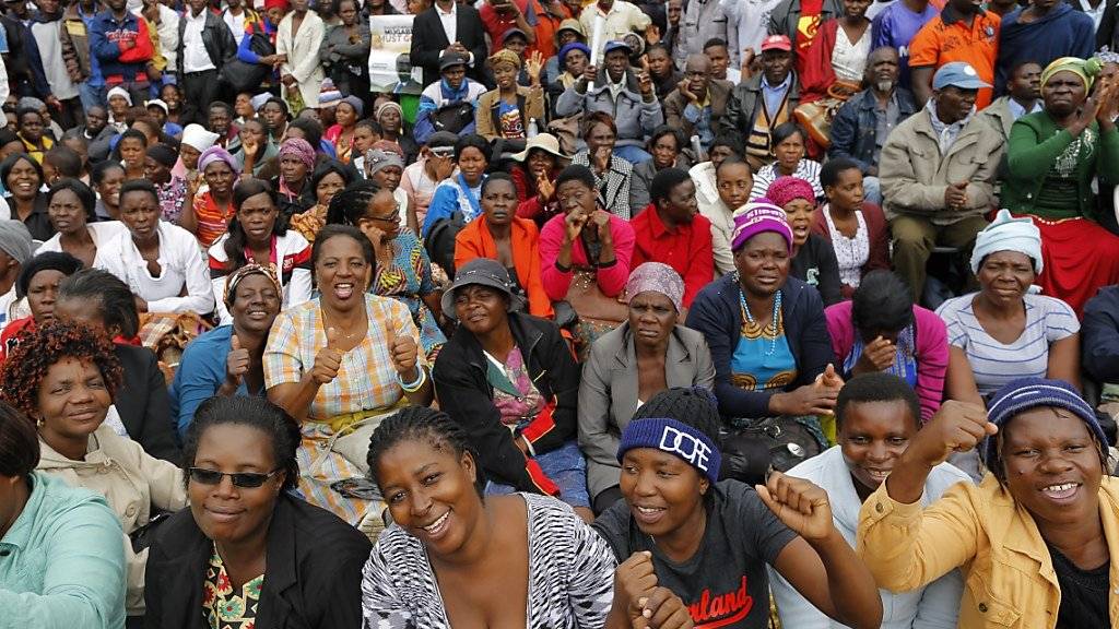 Die Stimmung bei den Protesten in Harare war fröhlich.