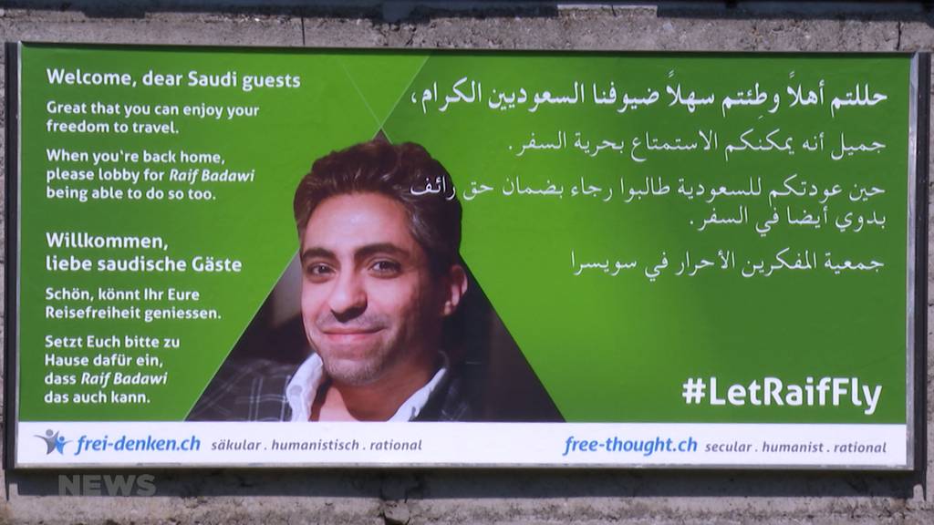 Ein Plakat eines saudischen Aktivisten sorgt in Interlaken für rote Köpfe