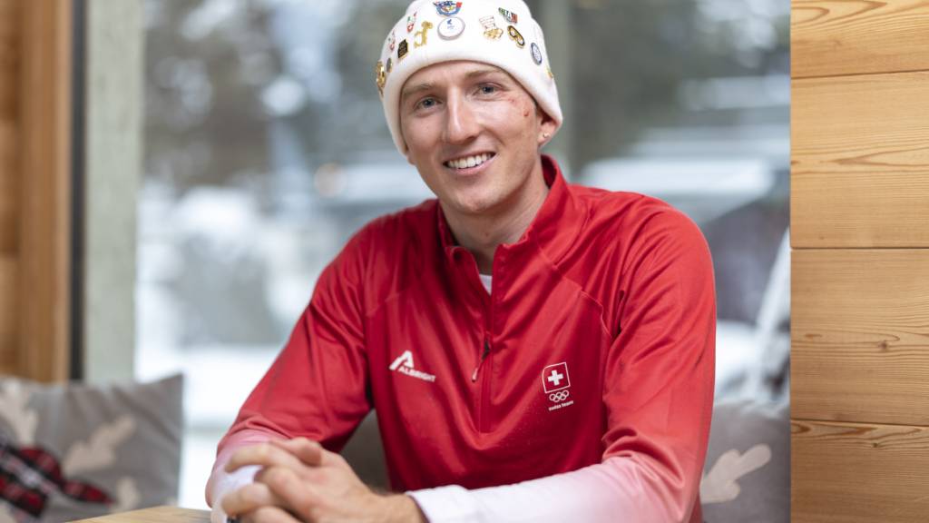 Andri Ragettli sieht sich - trotz Schürfwunde unter dem linken Auge - gewappnet für seine erste Olympiamedaille