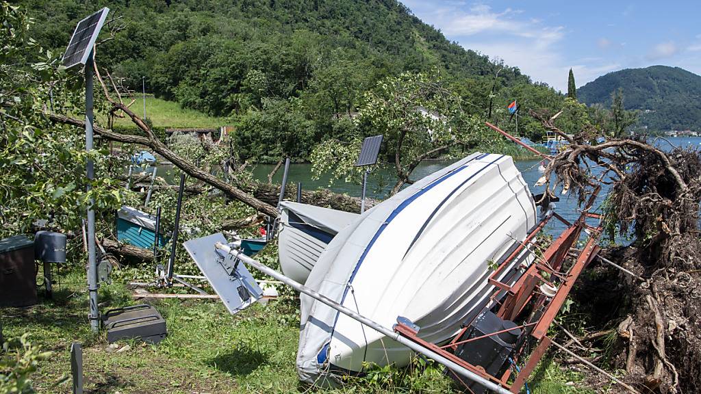 Schäden richtete das Unwetter unter anderem in Riva San Vitale am Luganersee an.