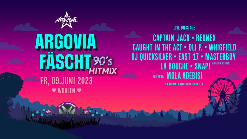 «Argovia Fäscht – 90’s HitMix» bringt die grössten 90er-Stars nach Wohlen 