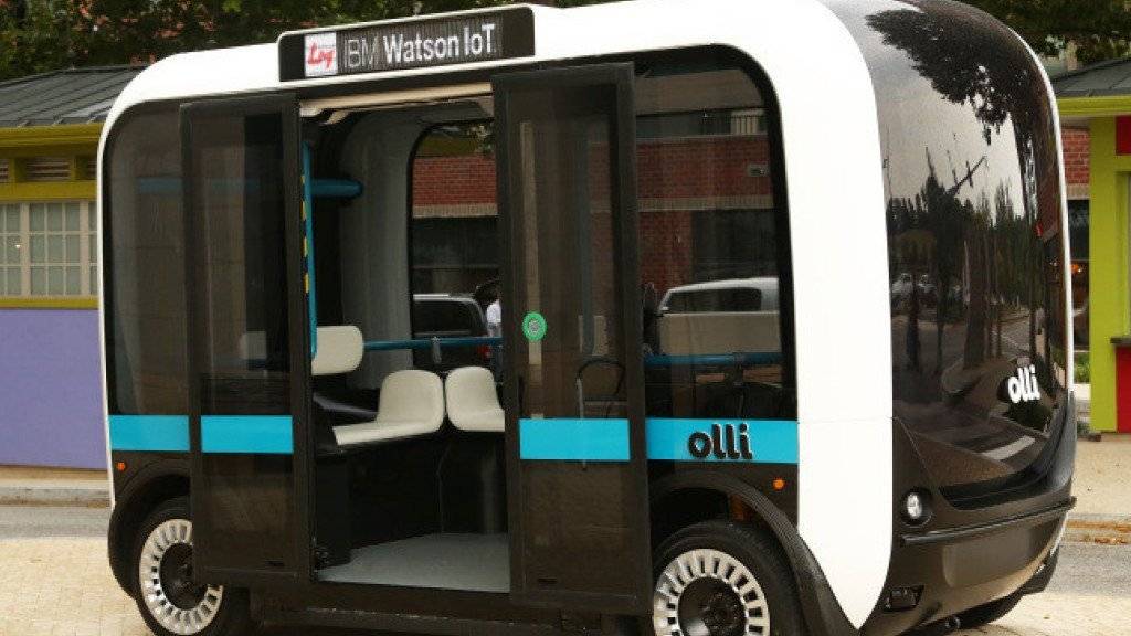 Der Bus, der grösstenteils aus dem 3D-Drucker stammt, bietet Platz für zwölf Passagiere.