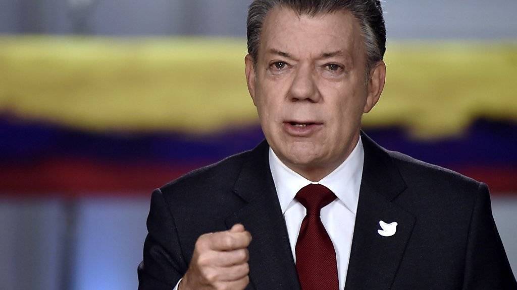 «Das ist der beste Weg, das Abkommen zu verabschieden»: Kolumbiens Präsident Santos in einer Fernsehansprache zum jüngsten Friedensvertrag mit der FARC.