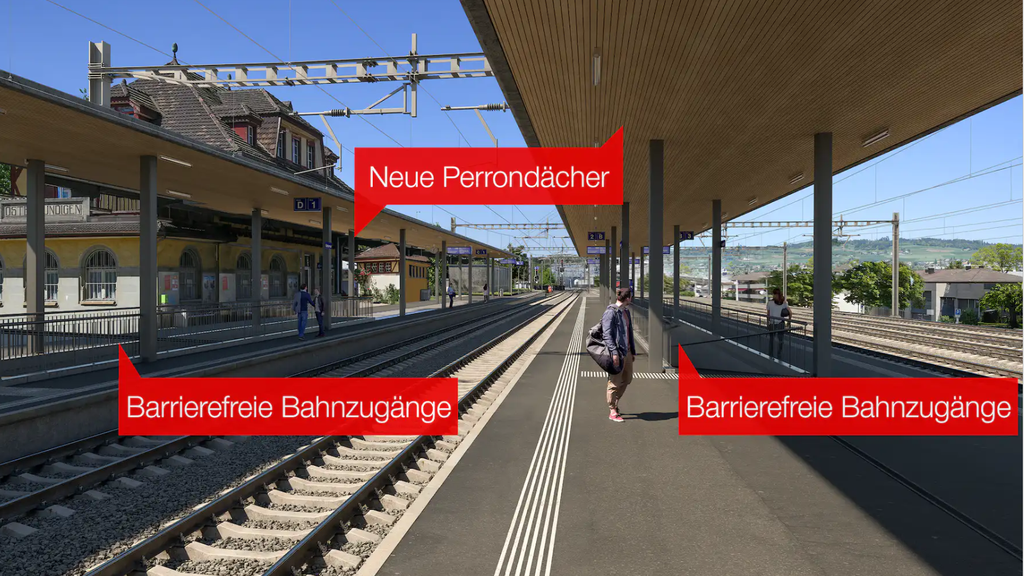 Der Bahnhof Ostermundigen soll saniert werden. (Visualisierung der SBB)