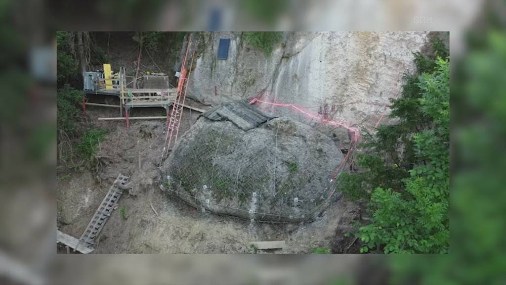 Sprengung Felsen oberhalb von Arth