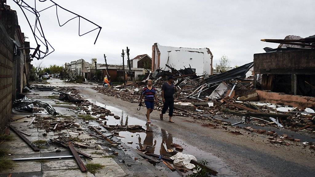 Der Sturm richtete in der Ortschaft Dolores schwere Schäden an