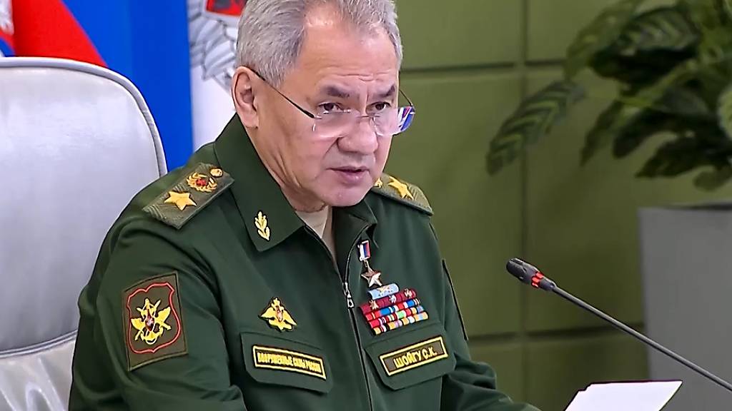 SCREENSHOT - Der russische Verteidigungsminister Sergej Schoigu hält eine Rede während einer Videokonferenz mit der Führung der russischen Streitkräfte. Das Bild stammt aus einem vom russischen Verteidigungsministerium veröffentlichten Video. Foto: Uncredited/Russian Defense Ministry Press Service/AP/dpa - ACHTUNG: Nur zur redaktionellen Verwendung und nur mit vollständiger Nennung des vorstehenden Credits