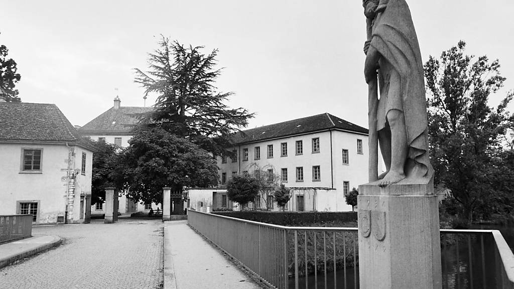 Bis 1981 wurden auch im Kanton Zürich Menschen «administrativ versorgt». Sie kamen in Kinderheime, Arbeitsanstalten oder psychiatrische Kliniken. Im Bild die Brücke zur «kantonalen Heil- und Pflegeanstalt» im Kloster Rheinau. Aufnahme von 1967. (Archivbild)