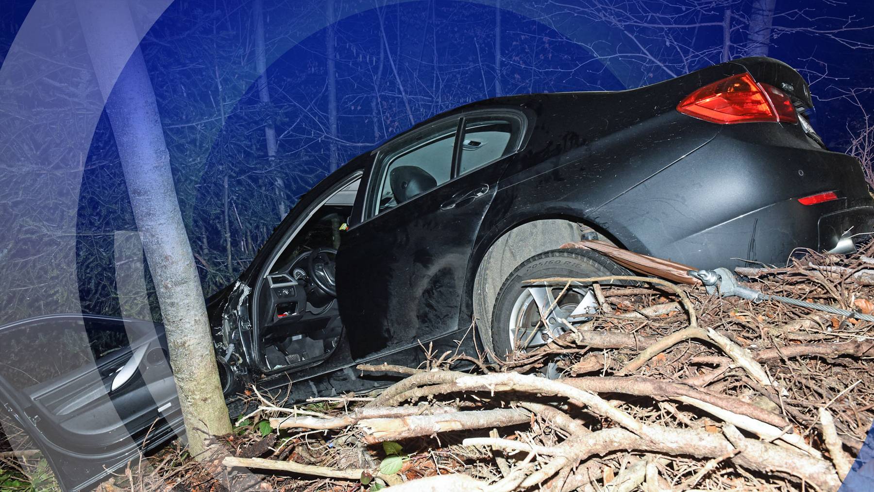 Verunfallter Autofahrer erst nach einem Tag gefunden