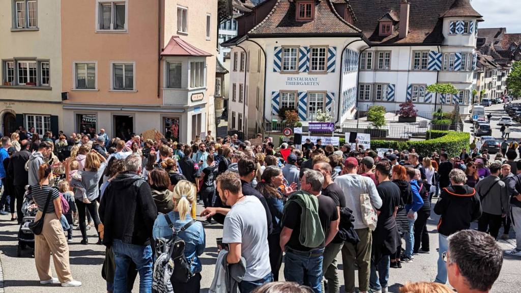 Nach einem Bericht der «Rundschau» nahmen in Schaffhausen mehrere hundert Personen an einer Kundgebung gegen die Polizei teil. (Archivbild)