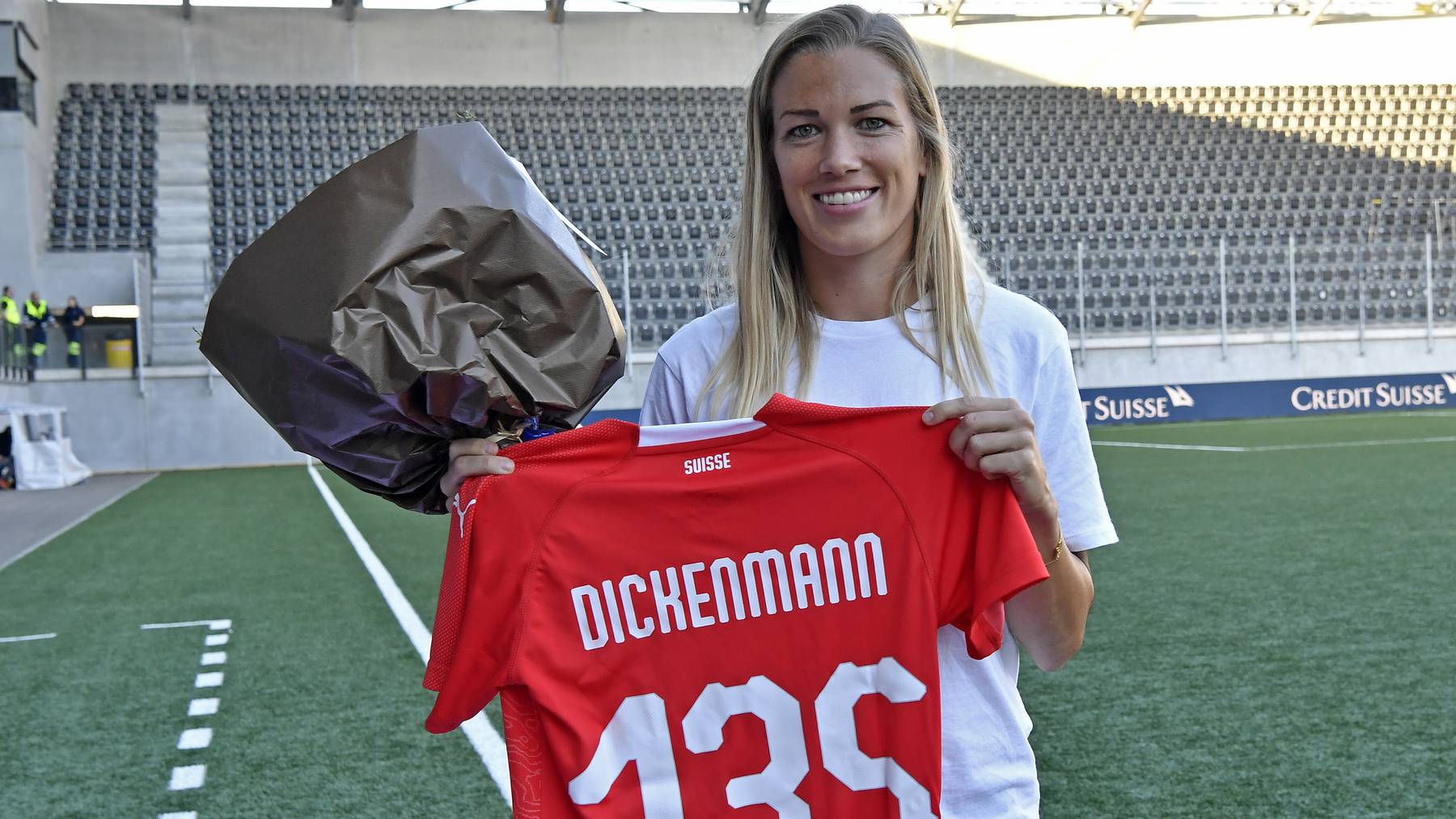 Dickenmann bei ihrer Verabschiedung in der Nati 2019.