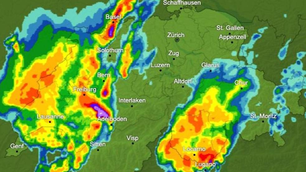 Unwetter trifft verschiedene Orte in der Schweiz
