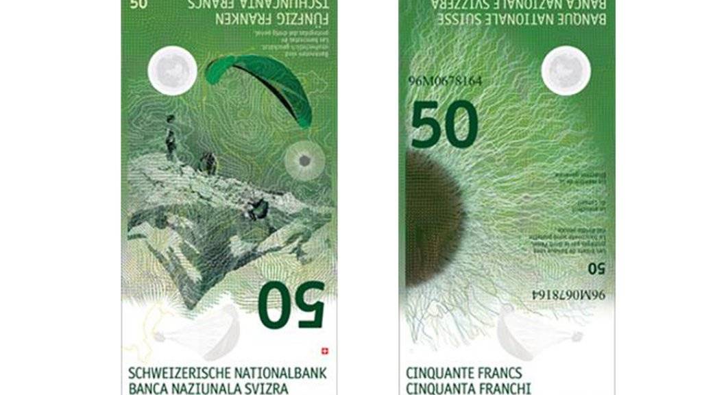 Die Schweizerische Nationalbank (SNB) beginnt mit der Ausgabe der neuen 50er-Note am 12. April.
