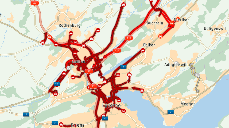 Verkehrskollaps in der Stadt Luzern