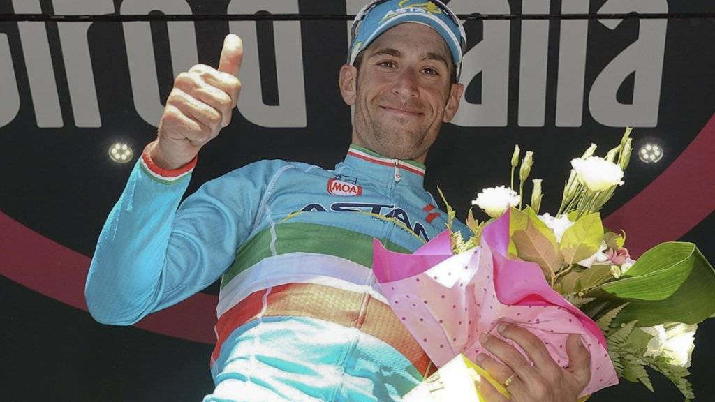 Darf bester Laune sein: Vincenzo Nibali übernimmt am vorletzten Tag die Giro-Gesamtführung