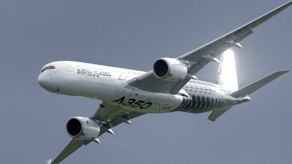Illegale Anschubfinanzierung durch die EU: Ein Airbus A350 an der Internationalen Luftfahrt-Ausstellung in Berlin.