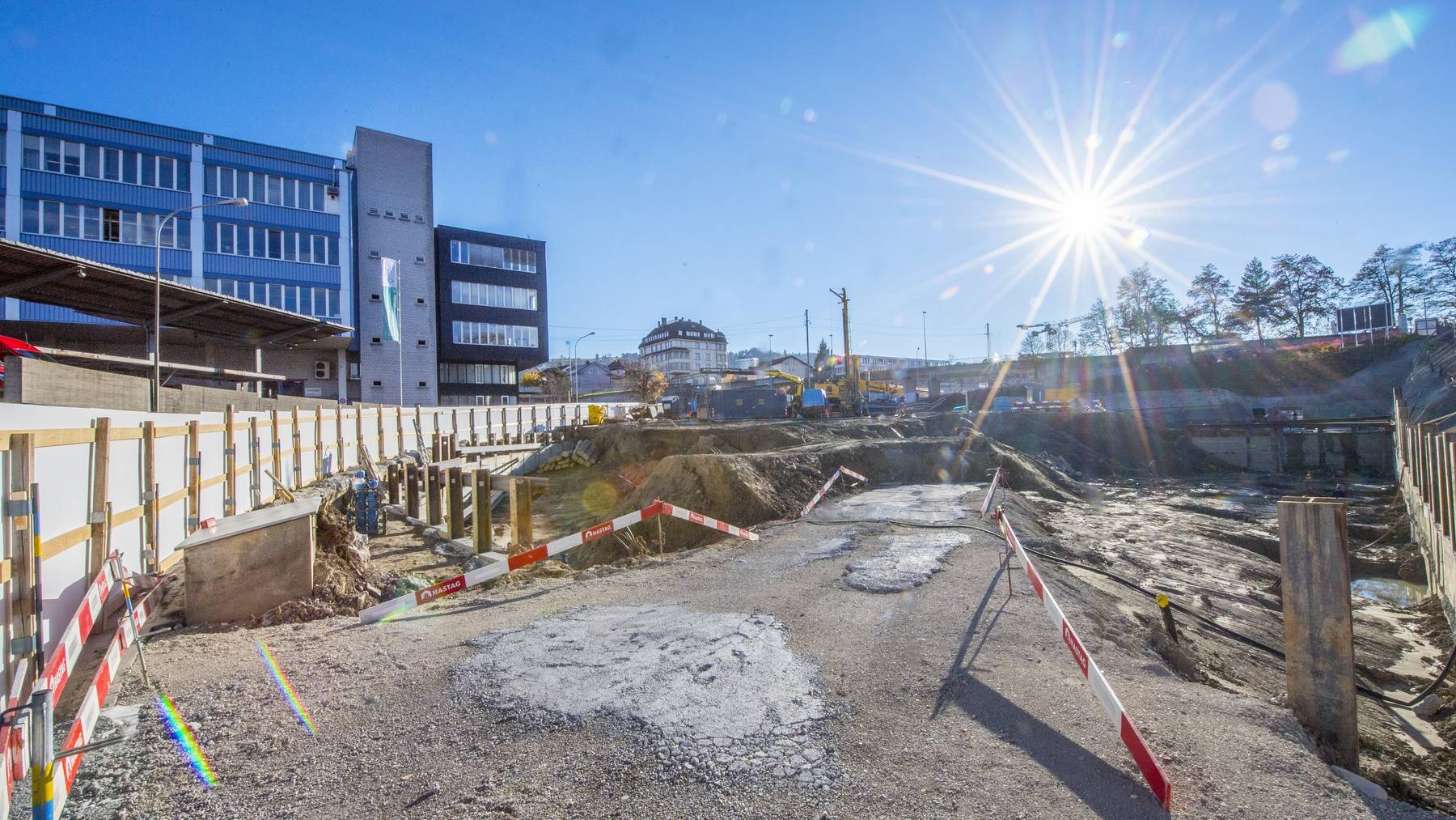 Bei der Heiligkreuzstrasse in St.Gallen wird unter anderem ein neues Hotel gebaut.