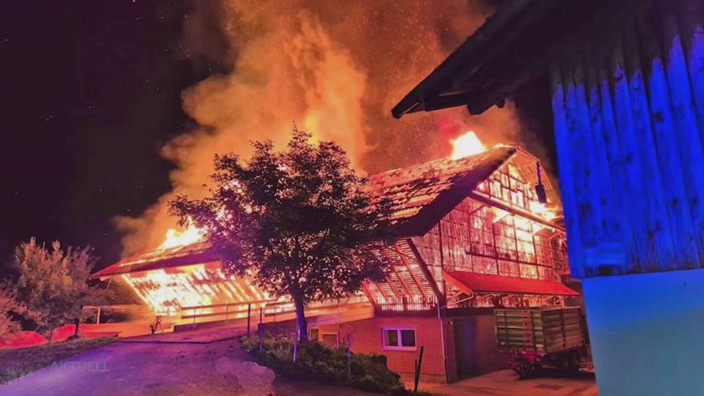 Scheune in Flammen: In Grosswangen brennt es auf dem selben Hof zum achten Mal