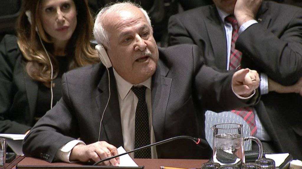 Der palästinensische Botschafter Riyad Mansour im UNO-Sicherheitsrat: Er und sein israelischer Amtskollege lieferten sich am Montag einen verbalen Schlagabtausch.