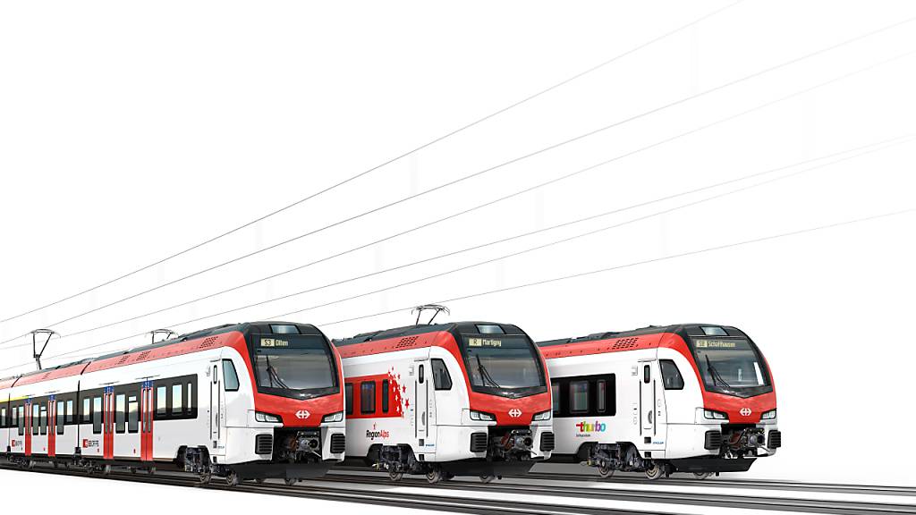 Visualisierung der neuen S-Bahn-Züge der SBB des Typs Flirt. Hergestellt werden die bestellten 286 Fahrzeuge von Stadler Rail in Bussnang TG.