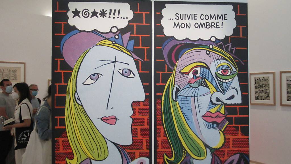 Im Pariser Picasso-Museum wird die Ausstellung «Picasso et la bande dessinée» (Picasso und der Comic) gezeigt. Foto: Sabine Glaubitz/dpa - ACHTUNG: Nur zur redaktionellen Verwendung im Zusammenhang mit einer Berichterstattung über die Ausstellung