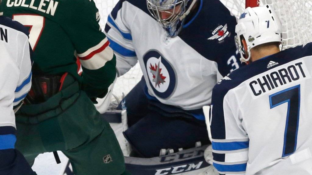 Wie eine Wand: Minnesota fand in Spiel 4 kein Vorbeikommen an Winnipegs Goalie Connor Hellebuyck