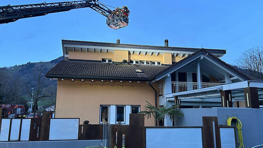 Beim Küchenbrand in Arth SZ verletzte sich eine Frau am Sonntagabend leicht.